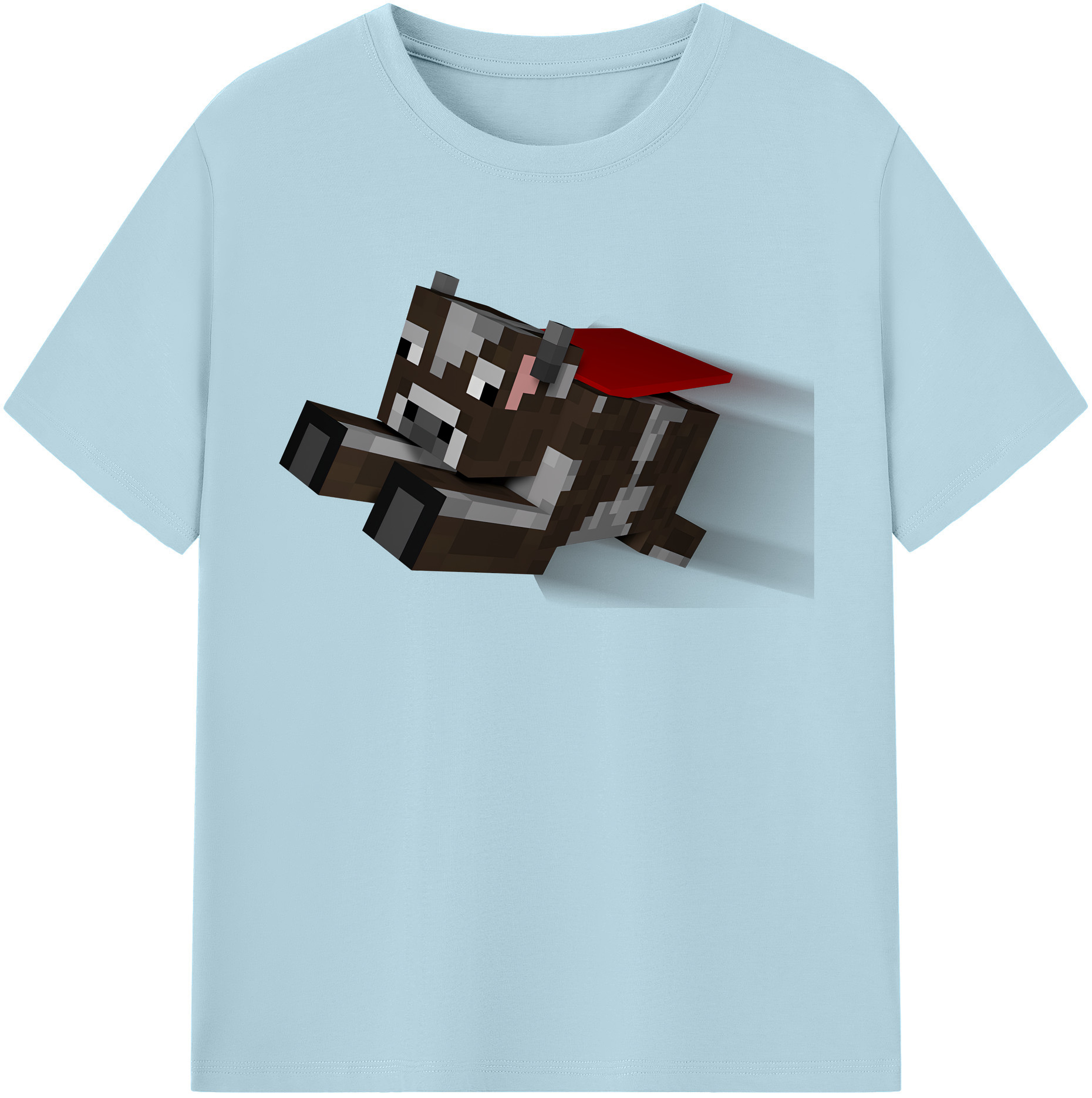 （画像用） マインクラフト ブロックの世界 Minecraft MC Block world 綿100％半袖Tシャツ（フロントプリント）